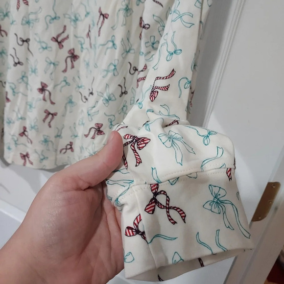 Lands' End Relaxed Fit Christmas Bows Long Sleeve Mock Turtle Neck Size 3X - Picture 9 of 11